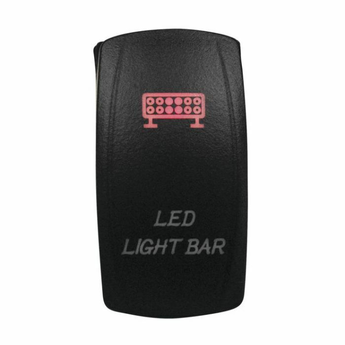 Lighted Switch LED Light Bar On/Off Red - Click Image to Close