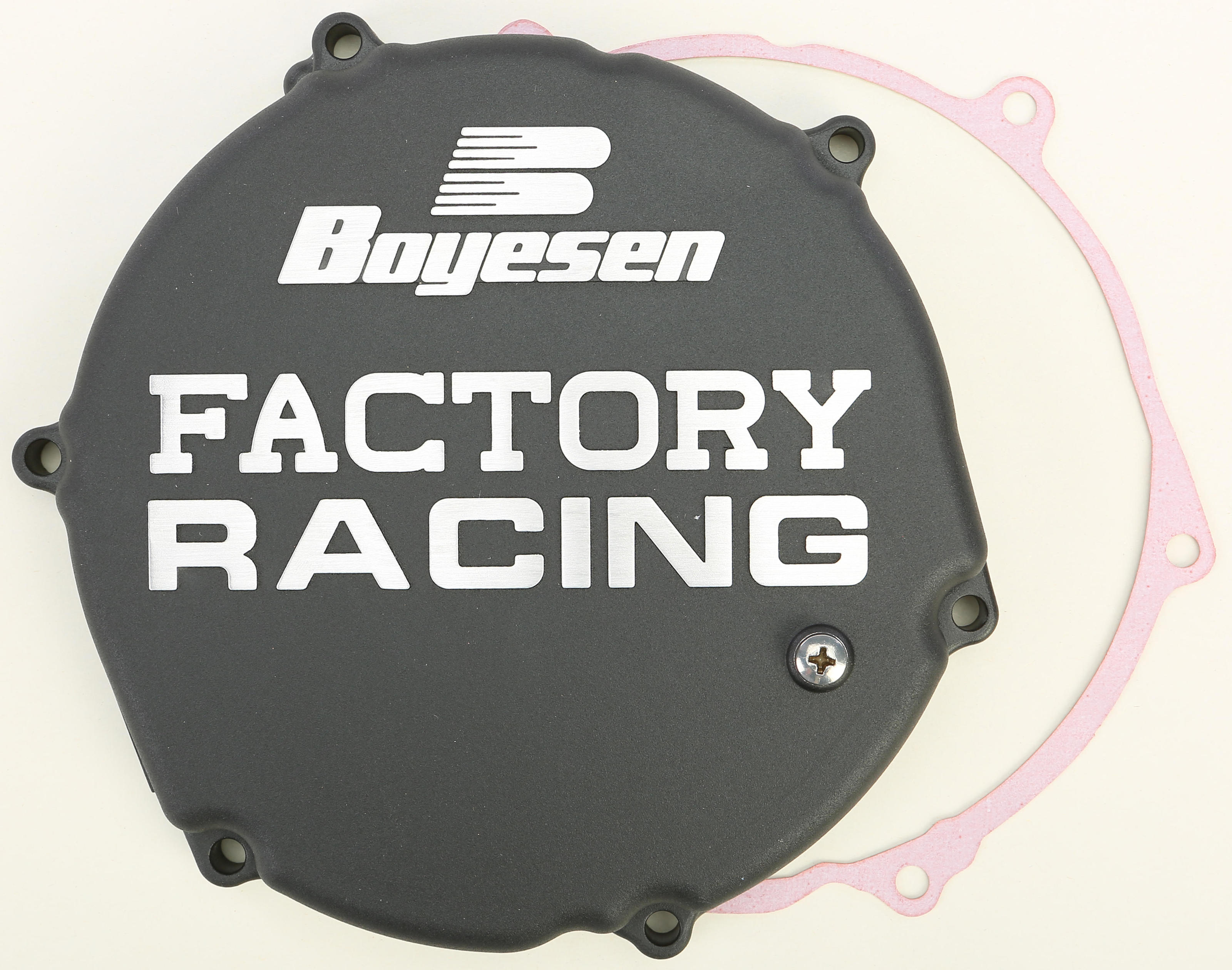 Black Factory Racing Clutch Cover - For 93-02 Kawasaki KX250 - Click Image to Close