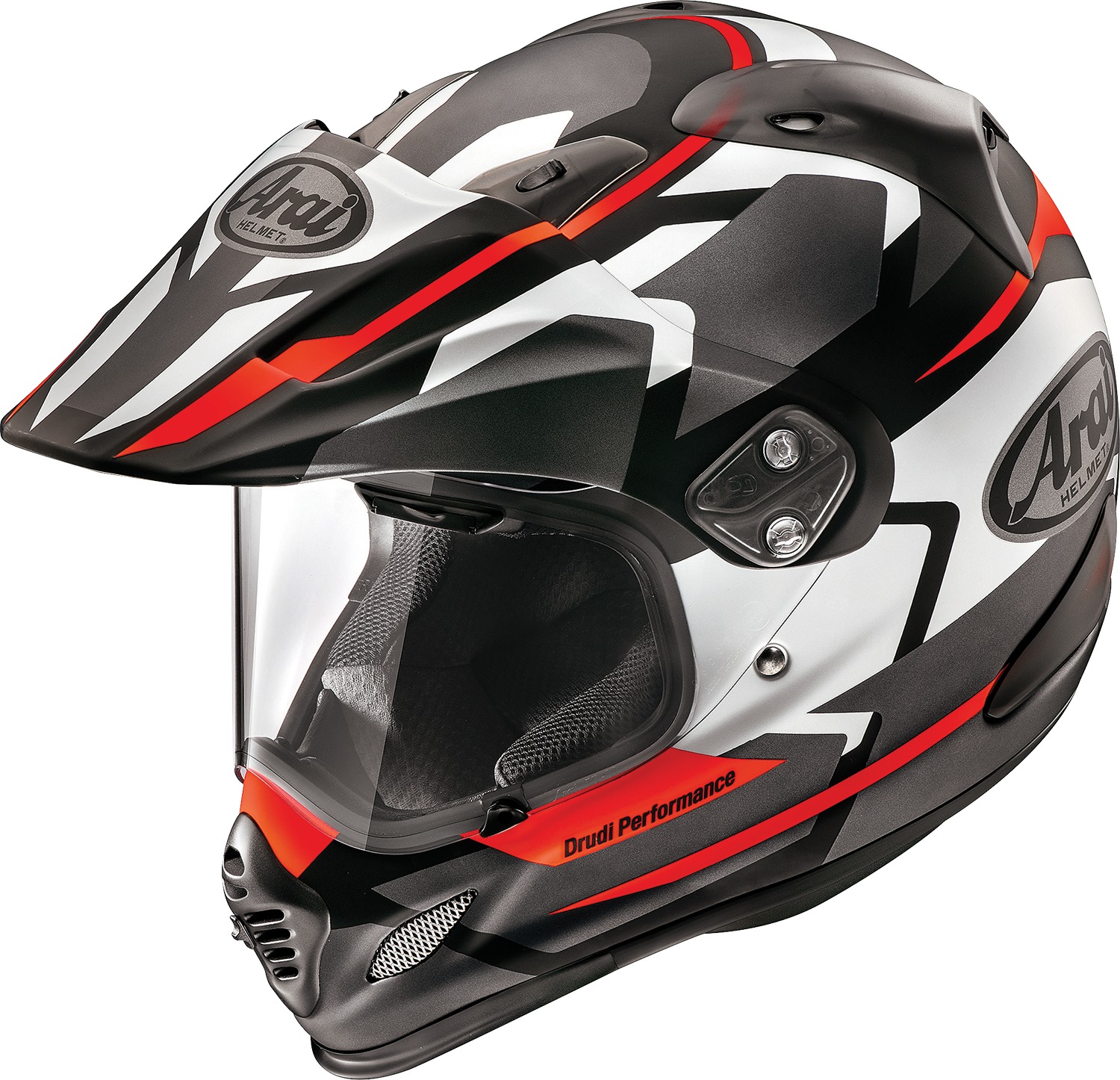 Arai XD-4 Depart Helmet XS Matte Black/White/Red - Dual sport helmet with removable liner - Click Image to Close