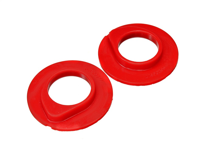 90-96 Ford F-150/Ford Bronco Front Coil Spring Isolator Set - Red - Click Image to Close