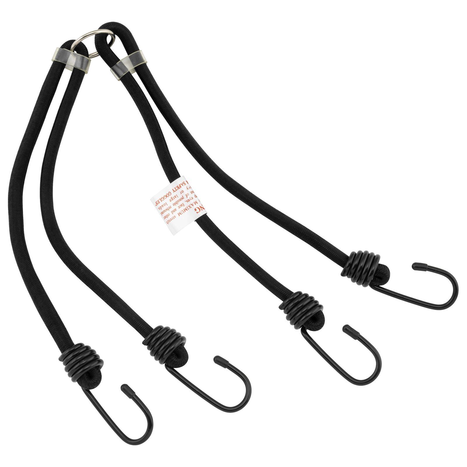 BikeMaster 24in Heavy Duty 4-Hook Bungee - Black - Click Image to Close