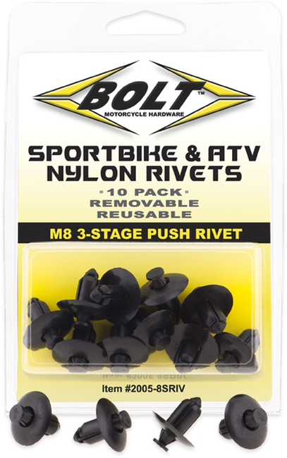 M8 3-Stage Push Rivets - 10 Pack - Click Image to Close