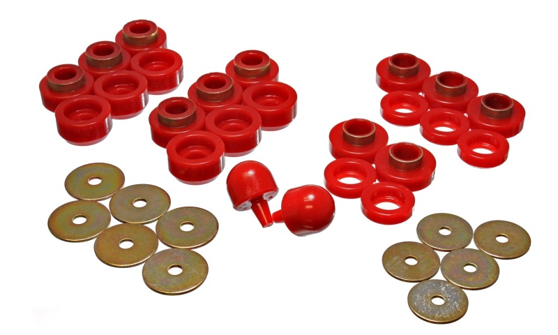 97-06 Jeep Wrangler YJ & TJ Red Body(cab) Mount Set - Click Image to Close