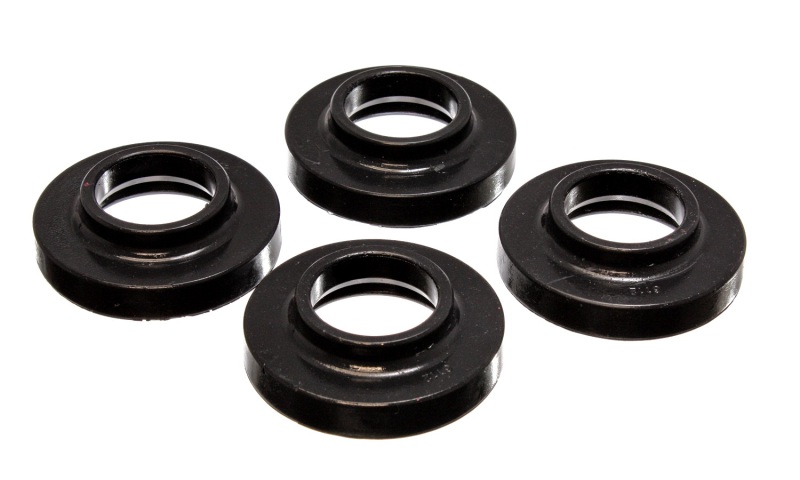 Black Fr/Rear Coil Lift Isolator Set of 4 - For 97-06 Jeep Wrangler TJ / 84-01 Cherokee - Click Image to Close