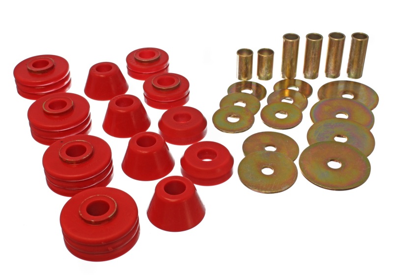 73-80 GM 1/2 Ton C-10/C1500 Pick Up 2WD Red Body (Cab) Mount Set - Click Image to Close