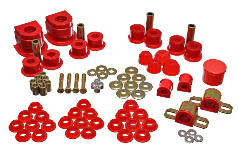 86-91 Mazda RX7 Red Hyper-Flex Master Bushing Set - Click Image to Close