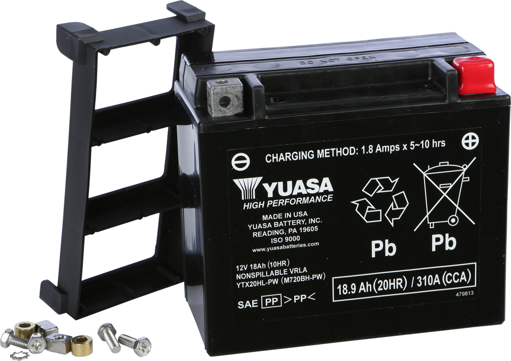 YTX20HL-PW AGM Factory Activated Maintenance Free Battery - Included Spacer Plate For PWC Applications - Click Image to Close