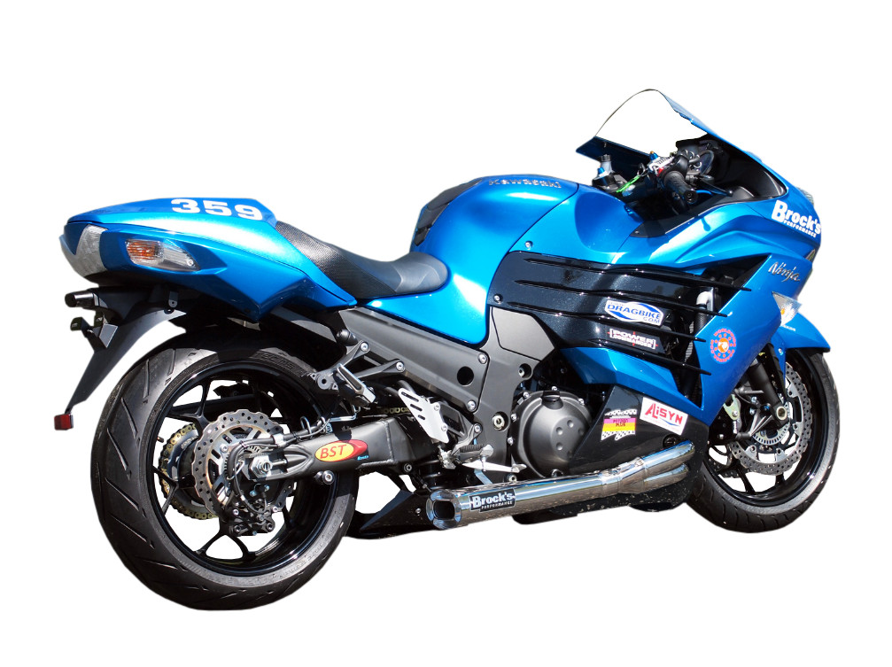 18" Polished TiWinder Full Exhaust Street Baffle - For 06-20 ZX14 - Click Image to Close