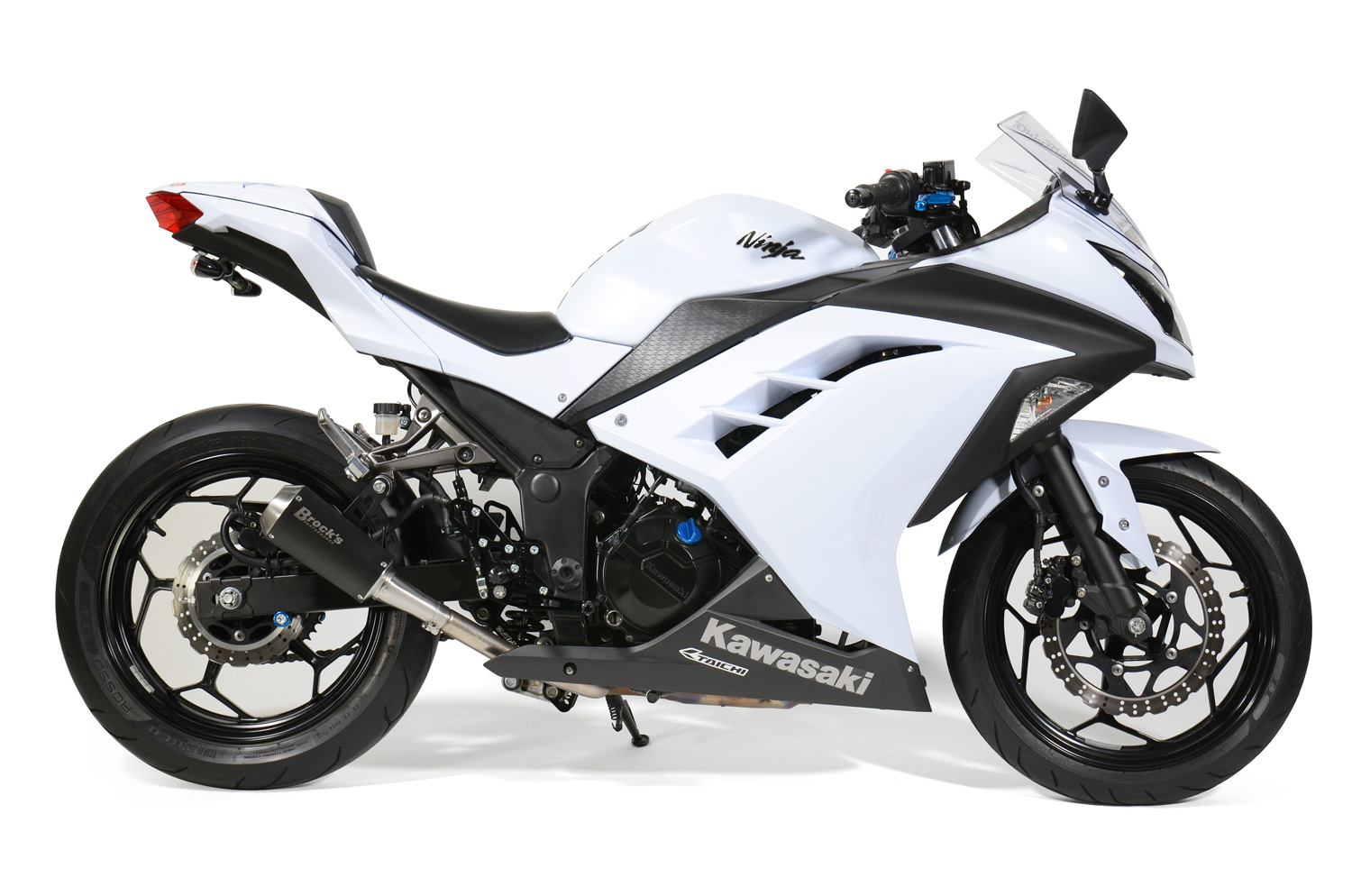 VZ9 Veloce Electro-Black Slip On Exhaust - for 13-17 Kawasaki Ninja 300 - Click Image to Close