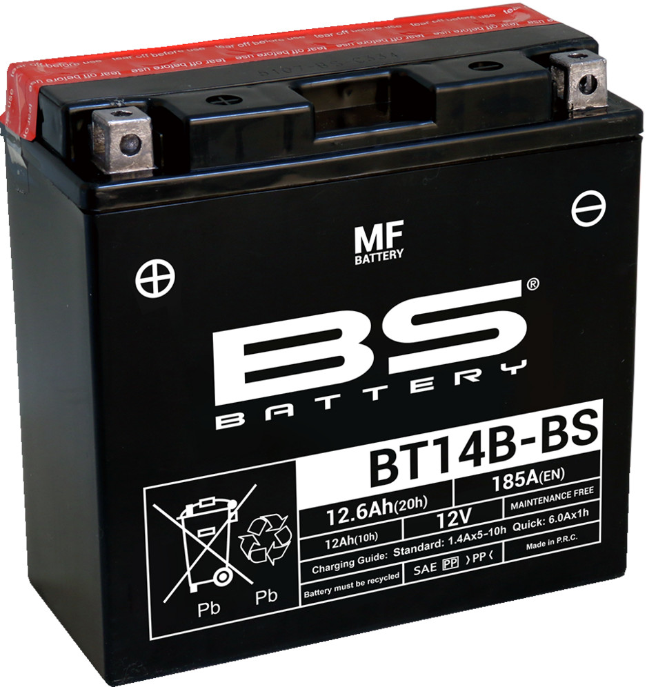 Maintenance Free Sealed Battery - Replaces YT14B-BS - Click Image to Close