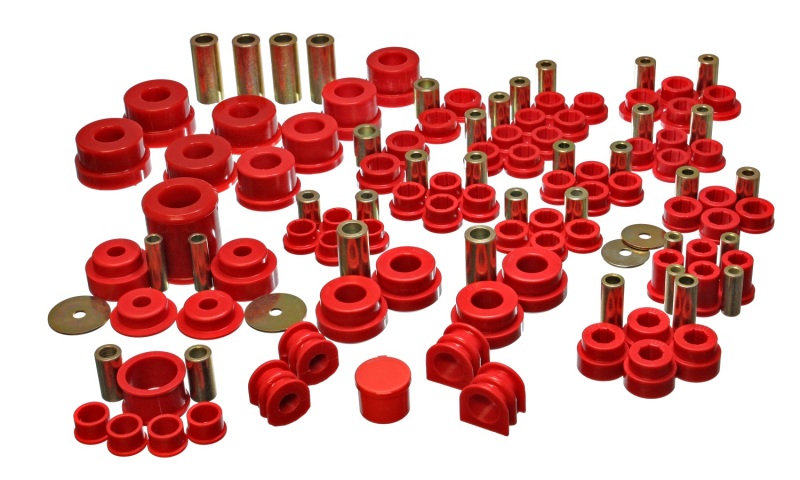 Red Hyper-Flex Master Bushing Set - For 02-09 Nissan 350Z / 03-07 Infiniti G35 Coupe - Click Image to Close