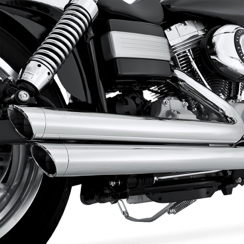 Vance & Hines HD Dyna 06-17 Bigshots Staggered Chrome PCX Full System Exhaust - Click Image to Close