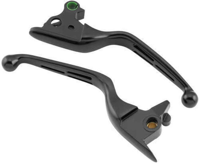 Bikers Choice Lever Set Slotted Blk - Click Image to Close