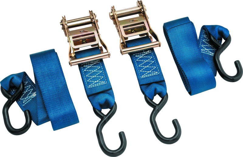 BikeMaster 2x84in Ratchet Tiedown Pair - Blue - Click Image to Close