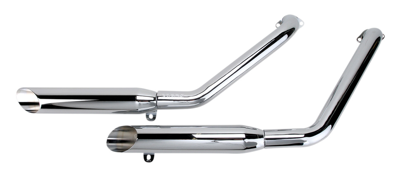 Classic Slash Cut Full Exhaust - For 97-07 Honda VT1100 Spirit - Click Image to Close