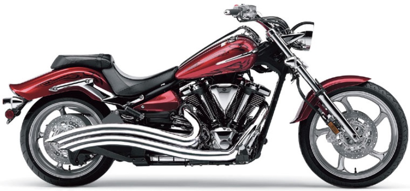 Speedster Swept Chrome Full Exhaust - Yamaha Raider - Click Image to Close