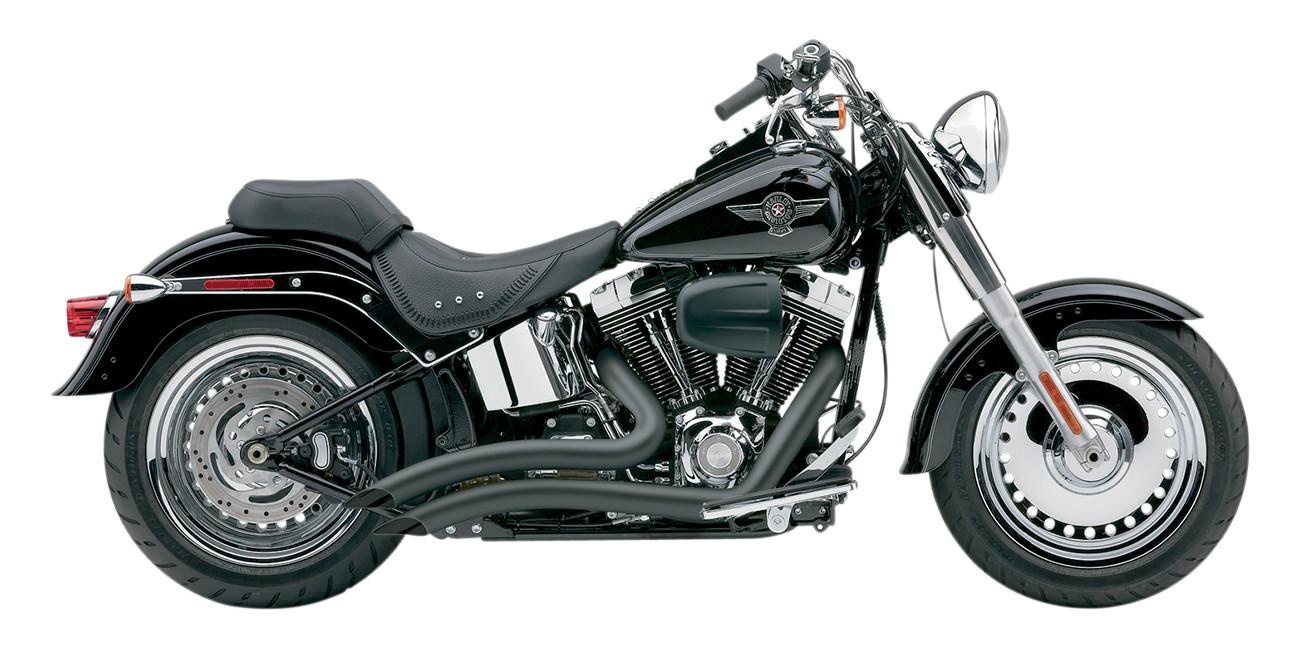 Speedster Short Swept Black Full Exhaust - For 07-11 Harley Davidson FXST/FLST - Click Image to Close