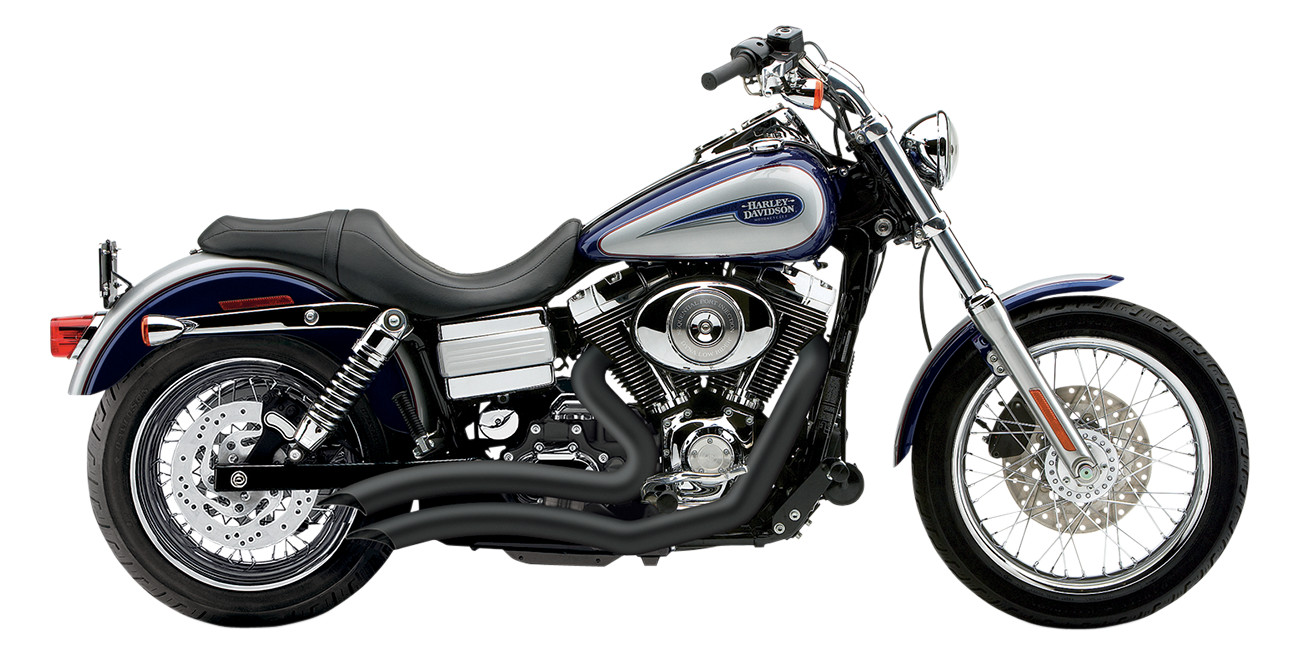 Speedster Black Short Swept Full Exhaust - For 06-11 Harley Dyna - Click Image to Close