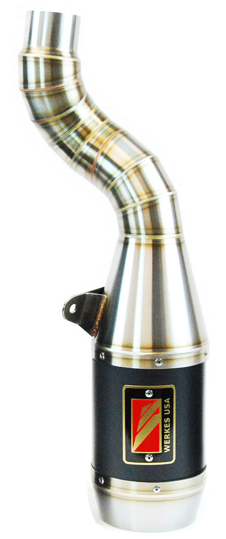 Black Center GP Slip On Exhaust - For 05-06 Kawasaki ZX6R/RR - Click Image to Close