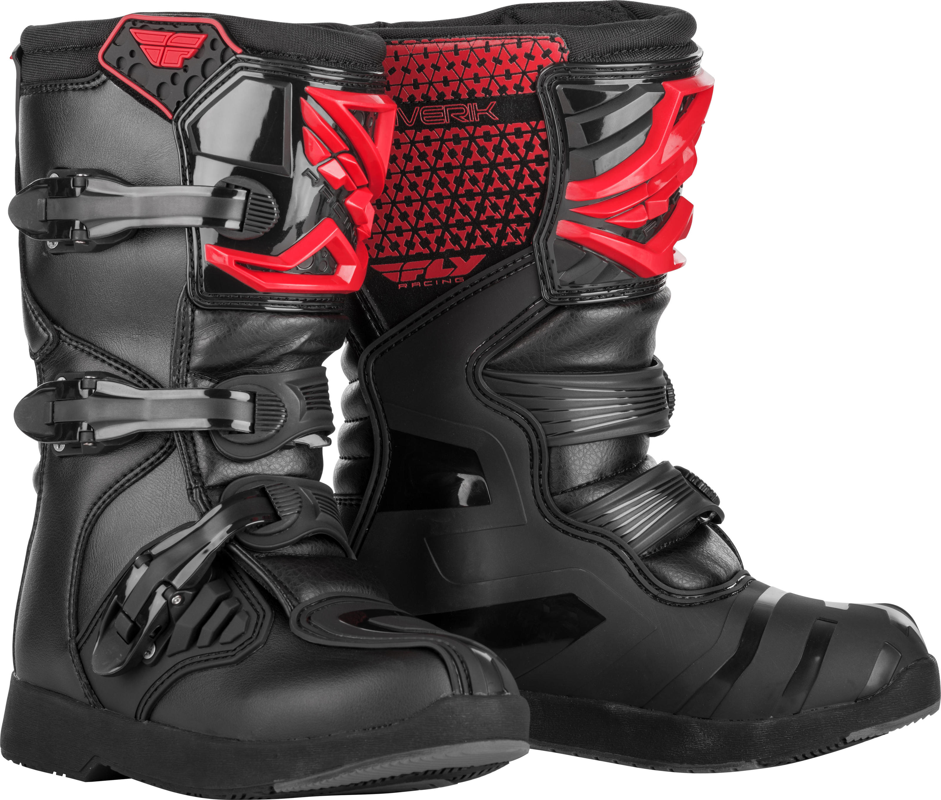 Youth Maverik MX Boots Red/Black US Y-04 - Click Image to Close