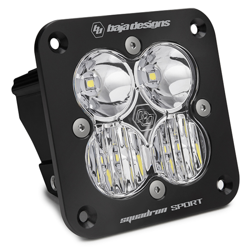 Squadron Sport Driving/Combo Pattern Flush Mount Black LED Light Pod - Clear - Click Image to Close