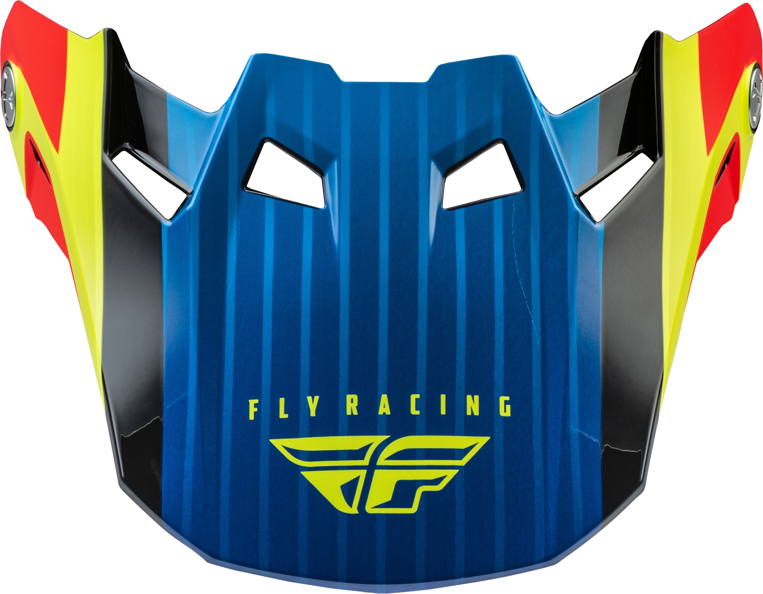 FLY RACING Formula Carbon Prime Visor Hi-Vis/Blue/Red XL/2X - Helmet Visor For XL/2X Formula Carbon Helmets - Click Image to Close