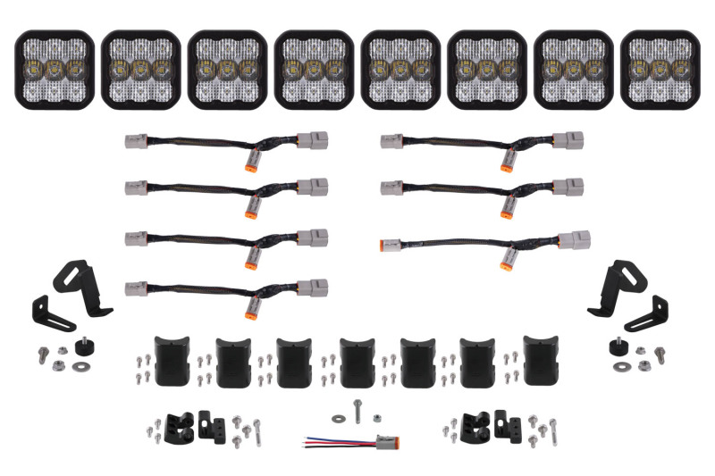 SS5 Pro Universal CrossLink 8-Pod Lightbar - White Combo - Click Image to Close