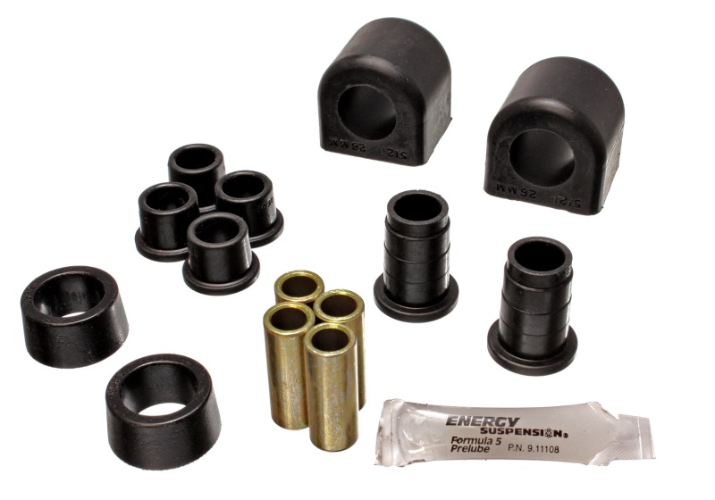 84-87 Chevrolet Corvette Black 26mm Front Sway Bar Bushing Set (End Links Inc) - Click Image to Close