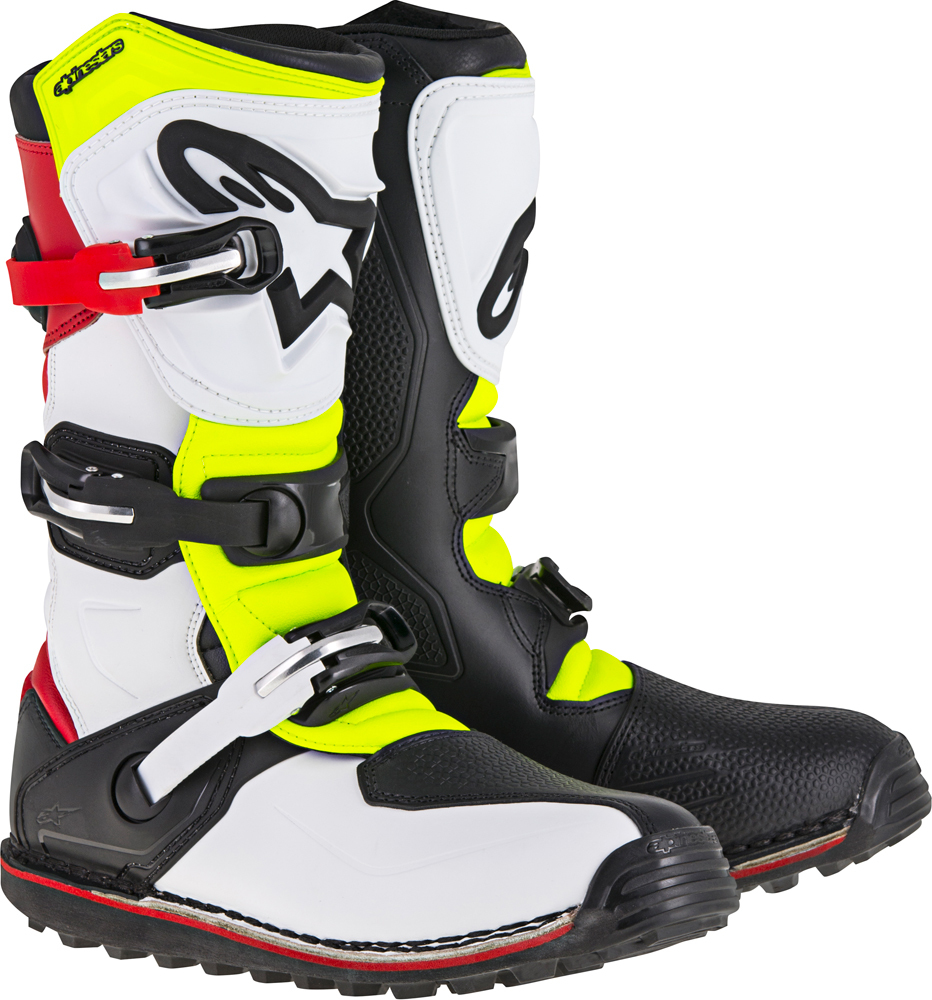 Tech-T Boots White/Red/Yellow/Black Size 10 - Click Image to Close