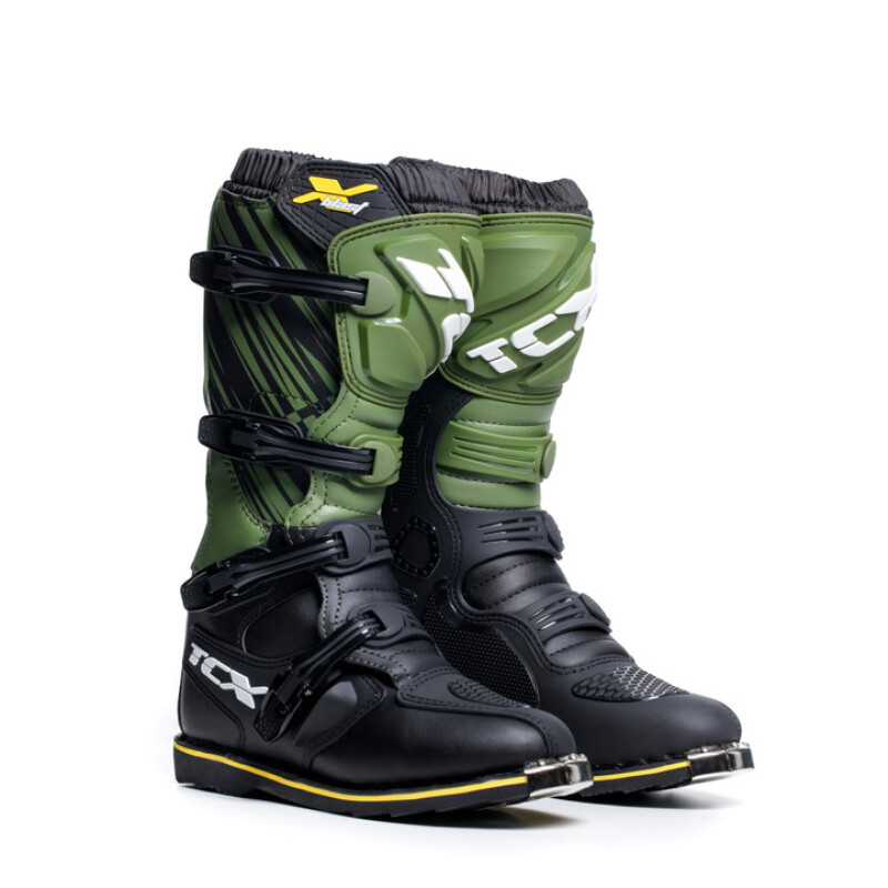 TCX X-Blast Boot Black/Green/Yellow Size 42 - Off-road boots with Goodyear sole - Click Image to Close