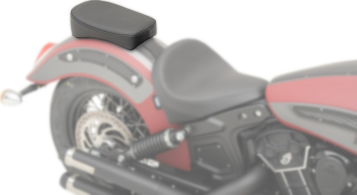 Bobber Smooth SR Leather Pillion Pad - Black - For 15-20 Indian Scout - Click Image to Close