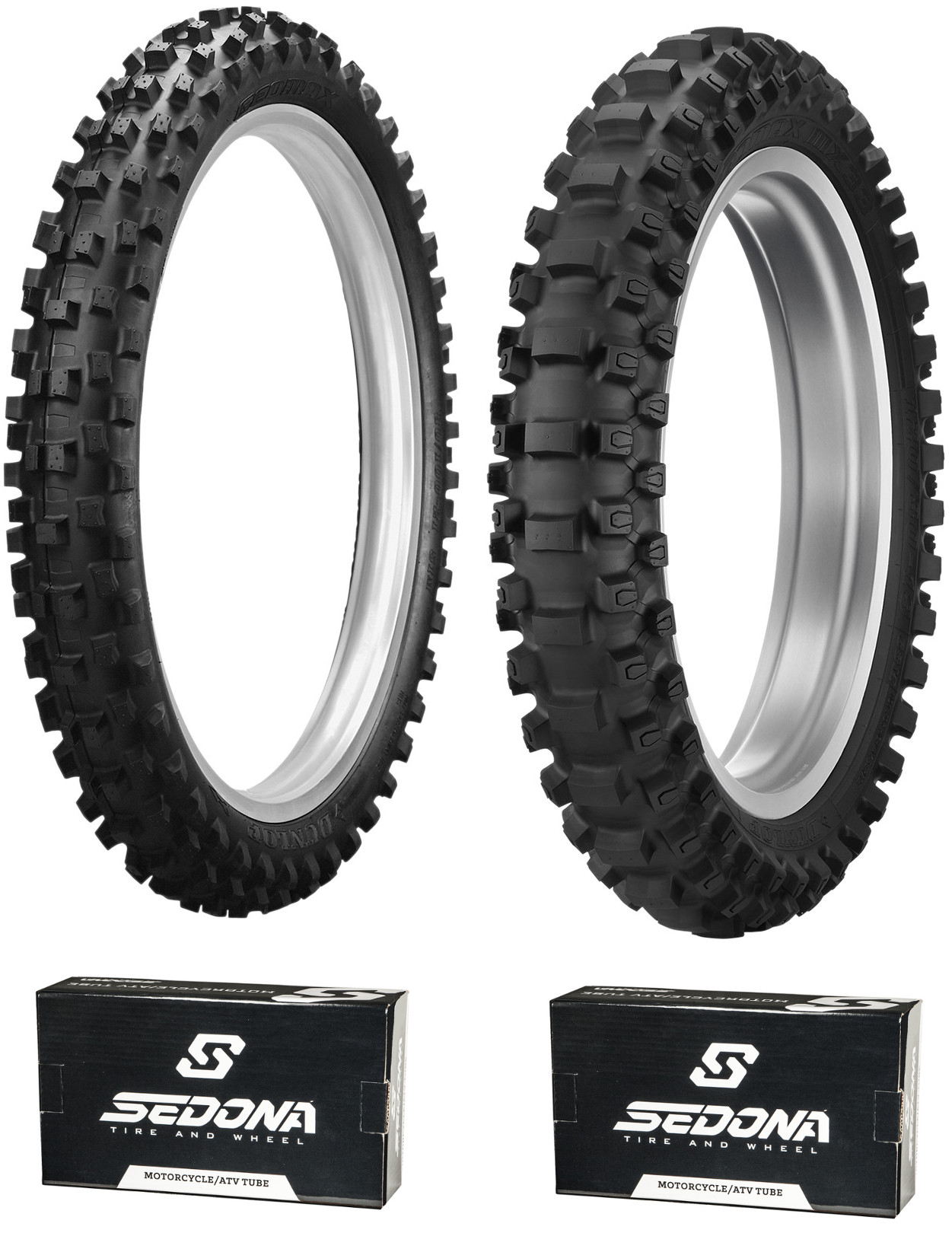 MX3S 80/100-21 & MX33 110/100-18 Tire Kit - w/ Sedona Tubes - Click Image to Close