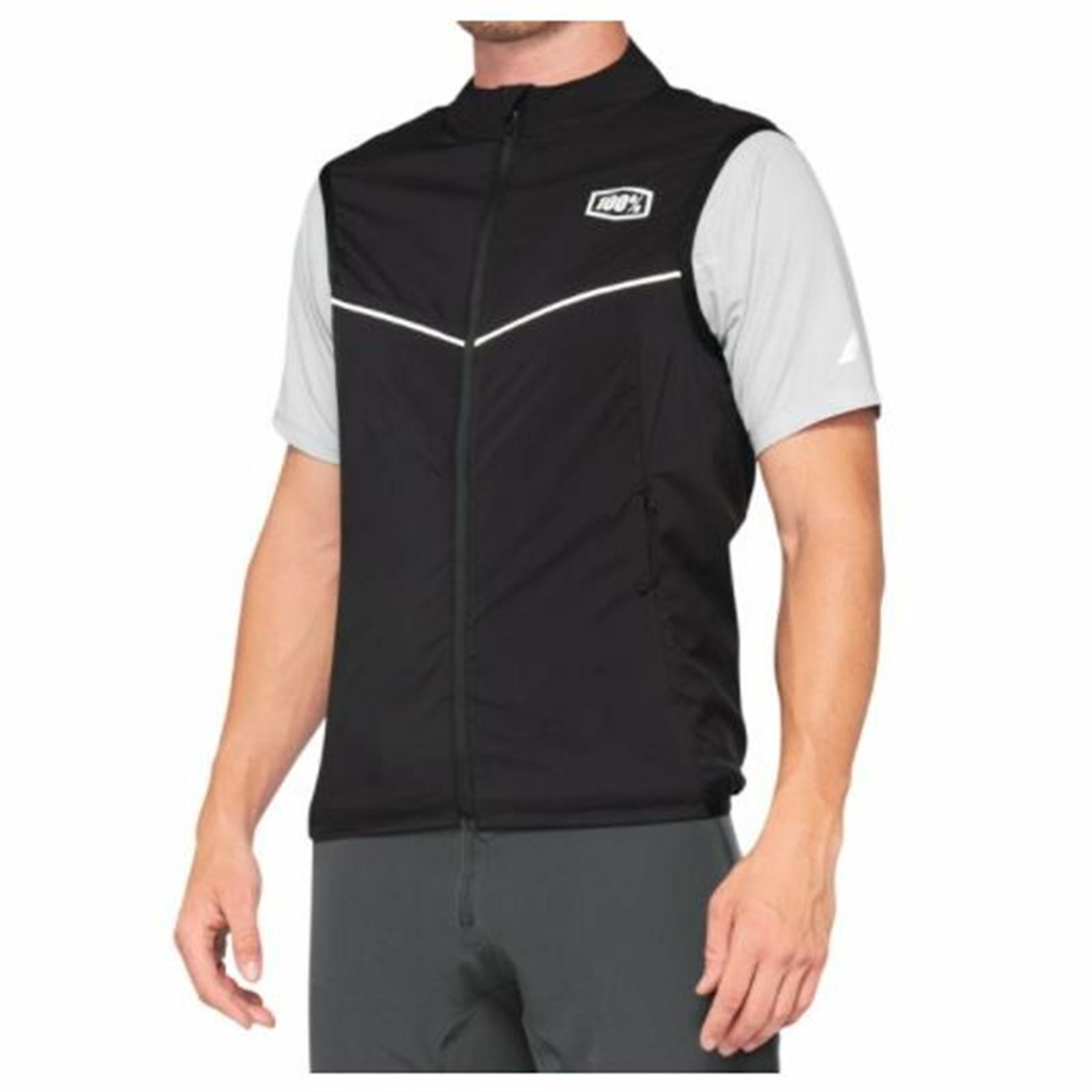 100% Men's Corridor Stretch Vest Black Small - Click Image to Close