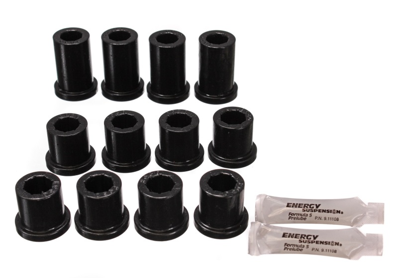 84-85 Toyota 4Runner 2 & 4WD Black Front Leaf Spring Bushing Set - Click Image to Close