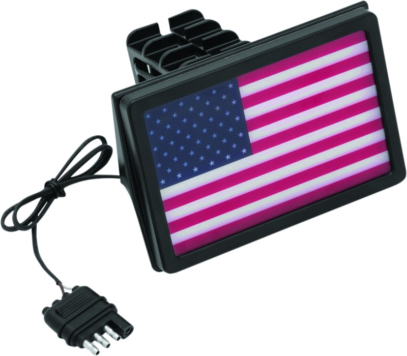 Kuryakyn Freedom Flag LED Hitch Cover Black - Click Image to Close