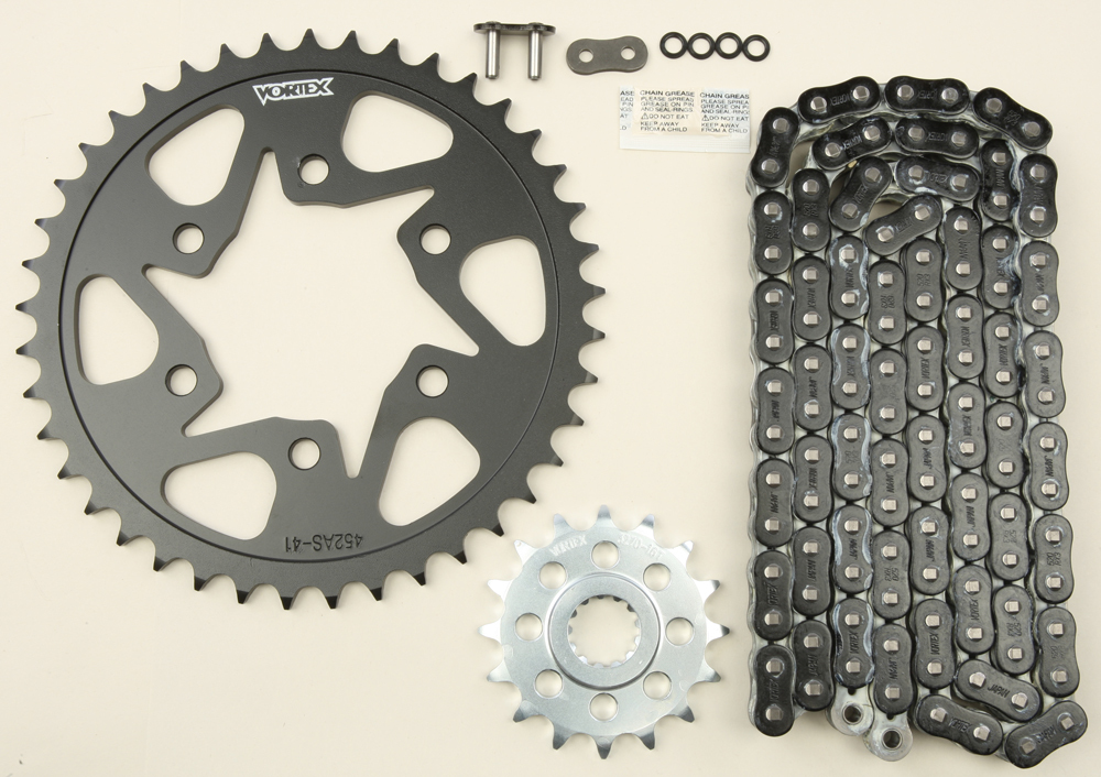 V3 Chain & Sprocket Kit Black 520 RX Chain 16/41 Conversion HFRS Steel - For 11-17 Kawasaki ZX10R - Click Image to Close