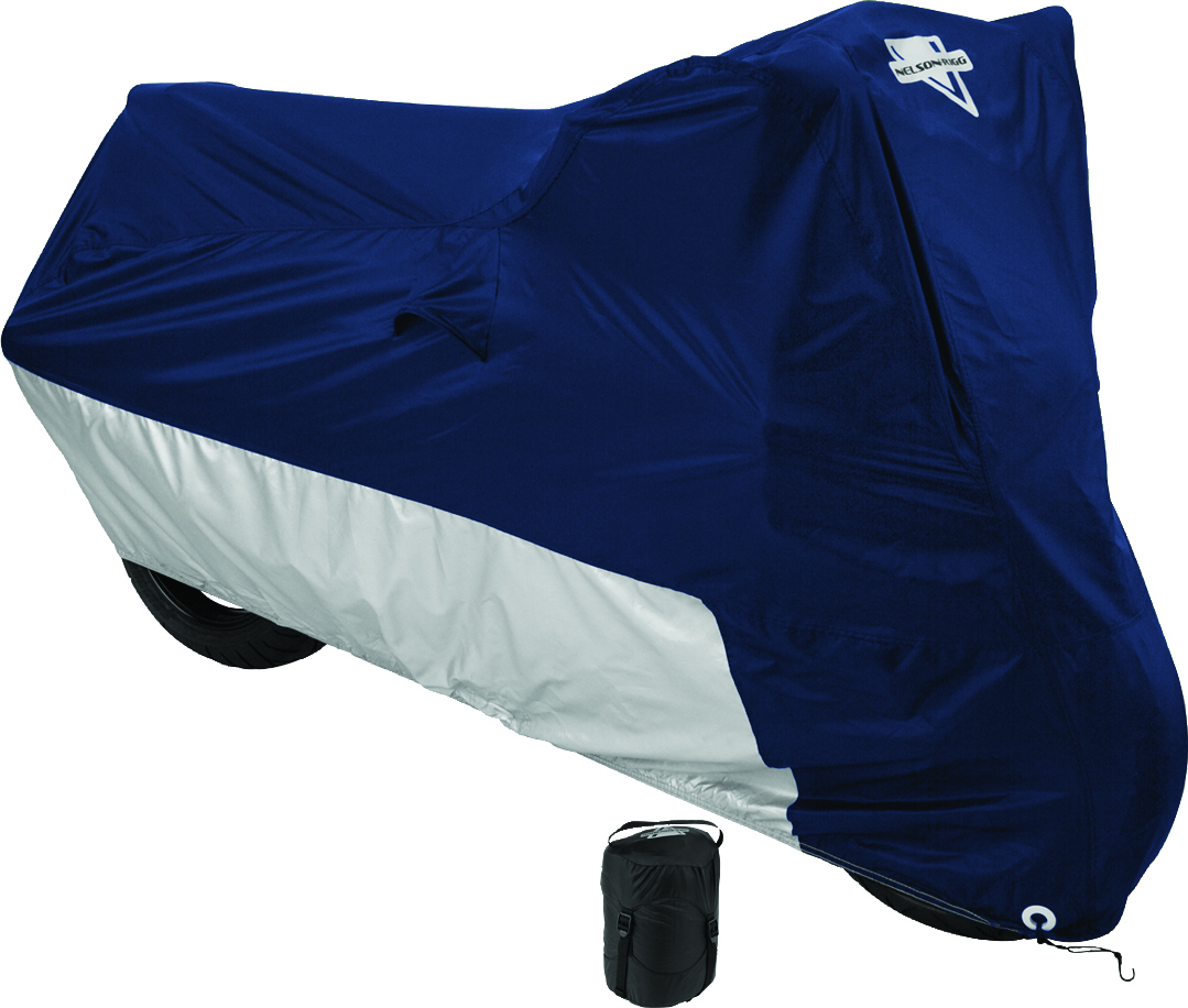 Deluxe All Season Cycle Cover Navy Medium - Click Image to Close