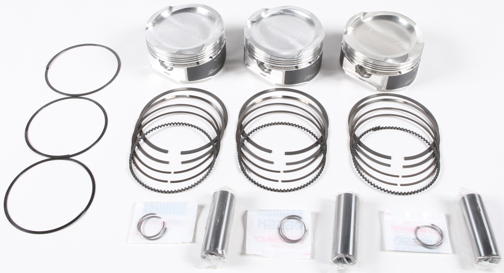 Top End Piston Kit 9.5:1 Compression - 91.00mm Bore (STD) - For 09-16 Ski-Doo 1200 4-TEC - Click Image to Close