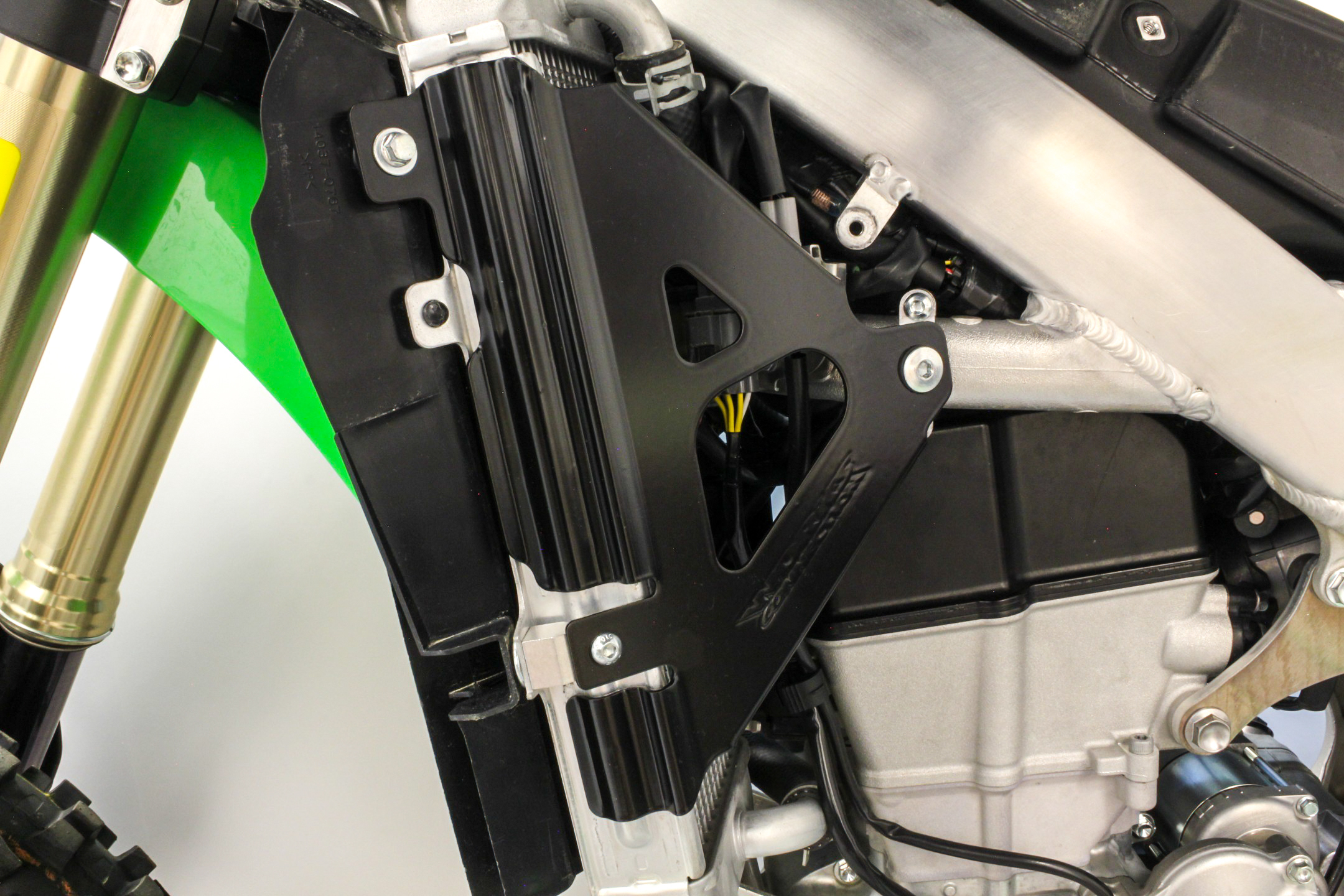 Radiator Braces - Black - For 19-20 Kawasaki KX450 - Click Image to Close