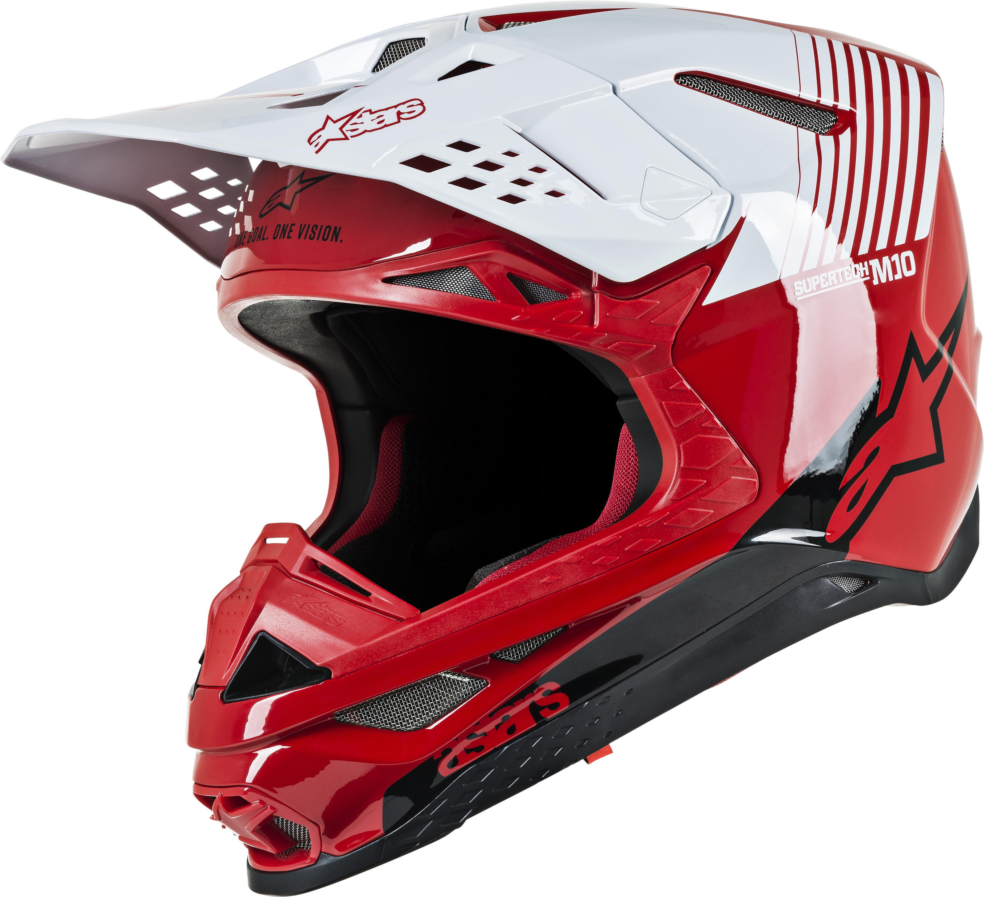 Supertech M10 Dyno Helmet Red/White Medium - Click Image to Close