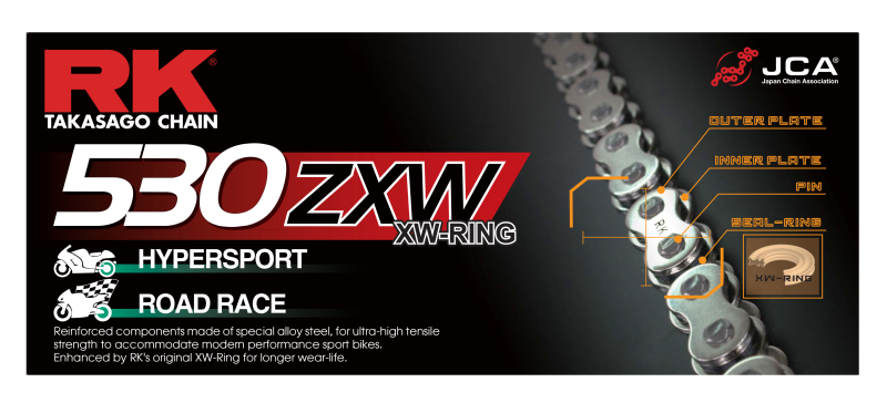 RK Chain 530ZXW-150 - Chrome - Click Image to Close