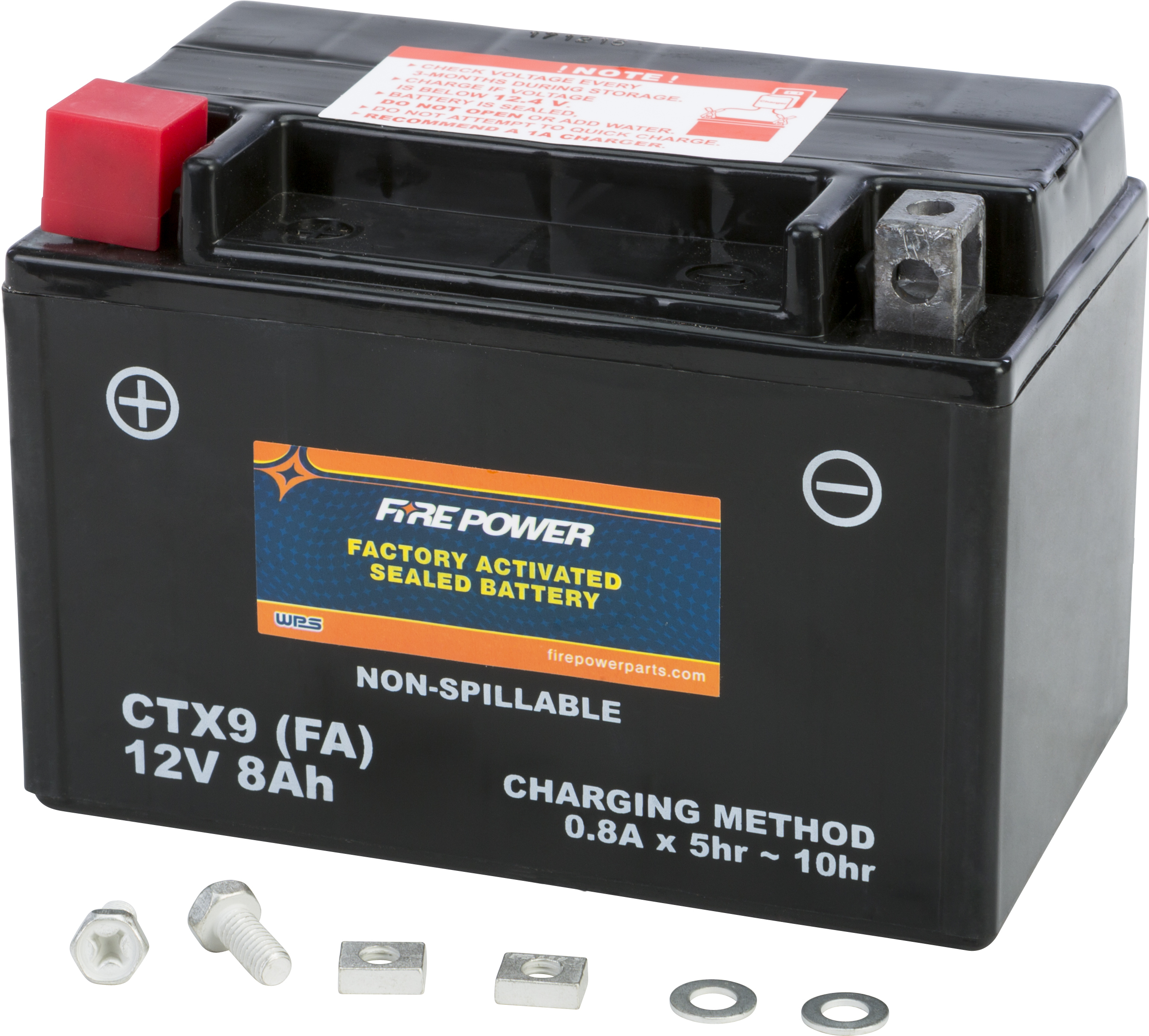 Factory Activated Sealed Battery - Replaces YTX9-BS - Click Image to Close