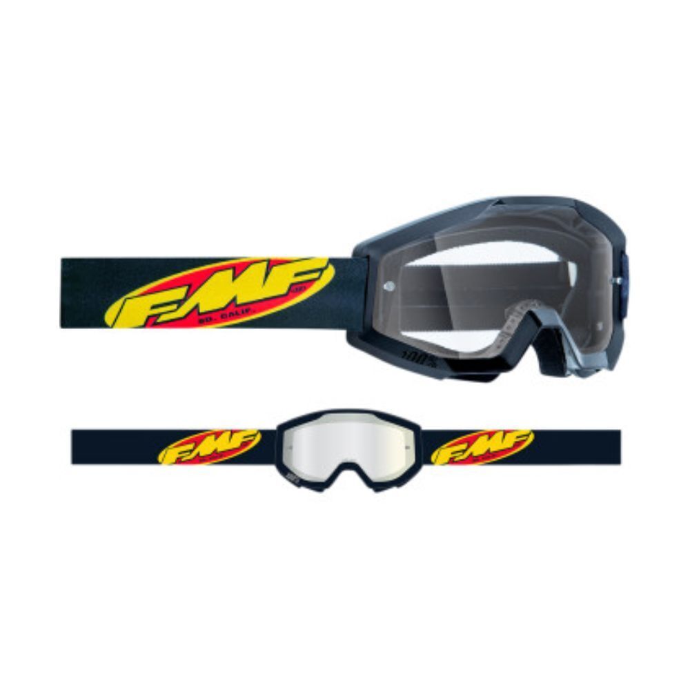 FMF Vision Powercore Youth Goggles - Black/Clear Lens - Click Image to Close