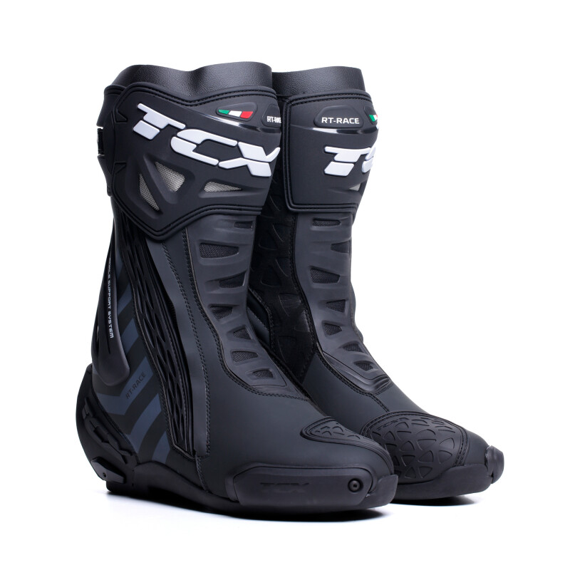 TCX RT-Race Boot Black/Dark-Grey Size 42 - Premium sport riding boot in size 42 - Click Image to Close