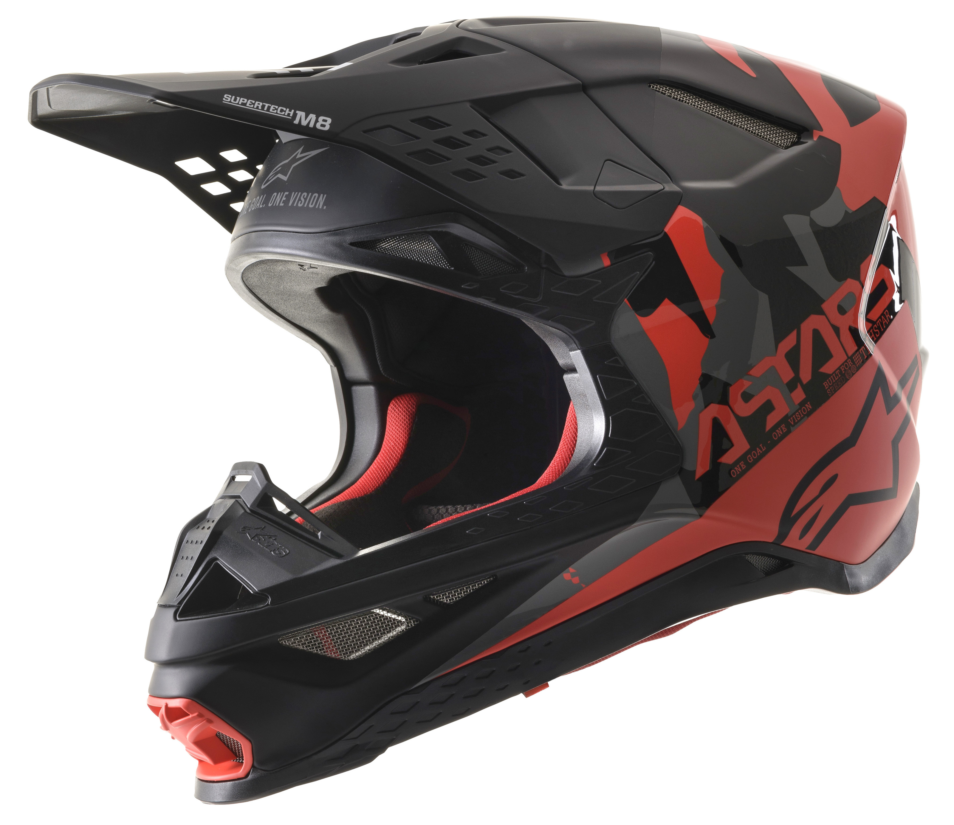 Supertech M-8 Echo Helmet Black/Grey/Neon Red 2X-Large - Click Image to Close