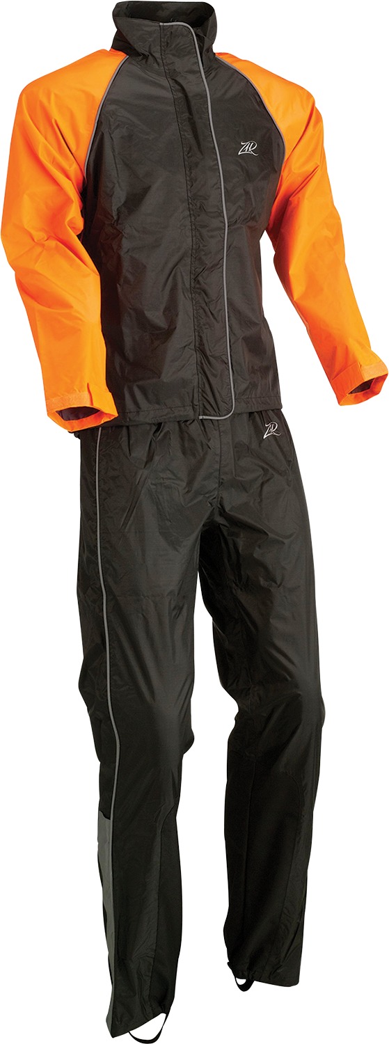 2-Piece Womens Rain Suit X-Large Black/Orange - Click Image to Close