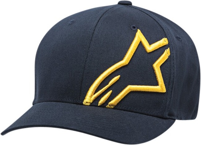 Alpinestars Corp Shift 2 Curved Brim Hat Navy/Gold S/M - Navy/Gold Hat For Small/Medium Sizes - Click Image to Close