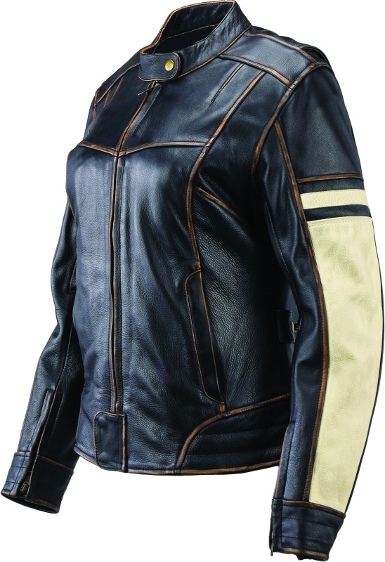 Dame Vintage Leather Jacket Black Womens - Small - Click Image to Close