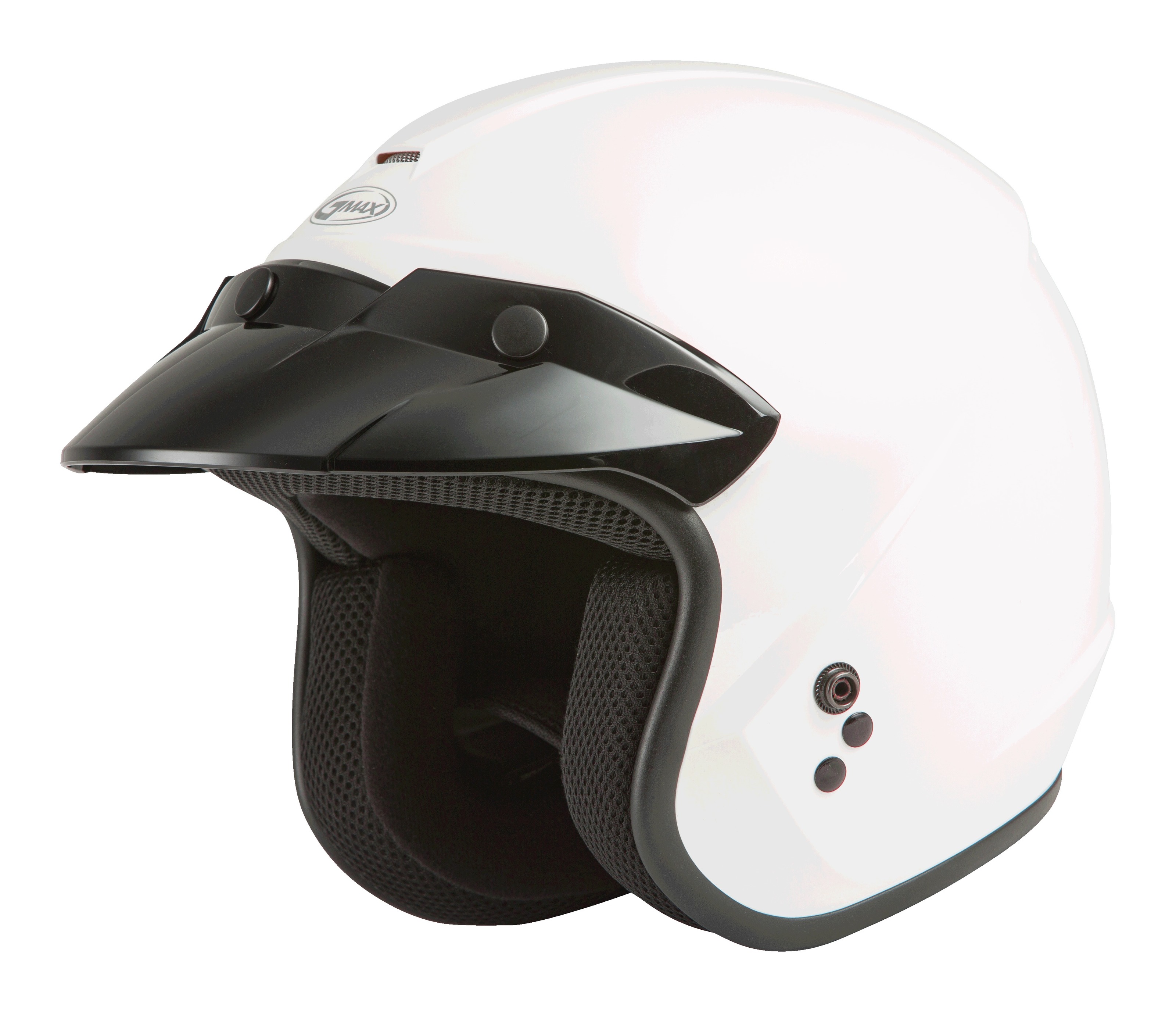 GMAX OF-2 Open-Face Helmet White - Medium - For Medium fit, gloss white finish - Click Image to Close