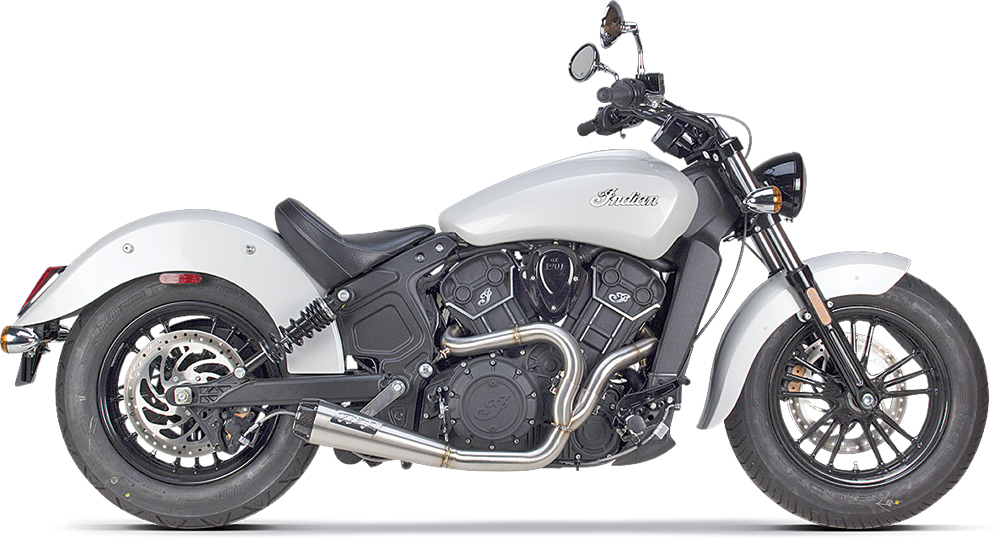 2-into-1 Stainless Full Exhaust - For 15-24 Indian Scout - Click Image to Close